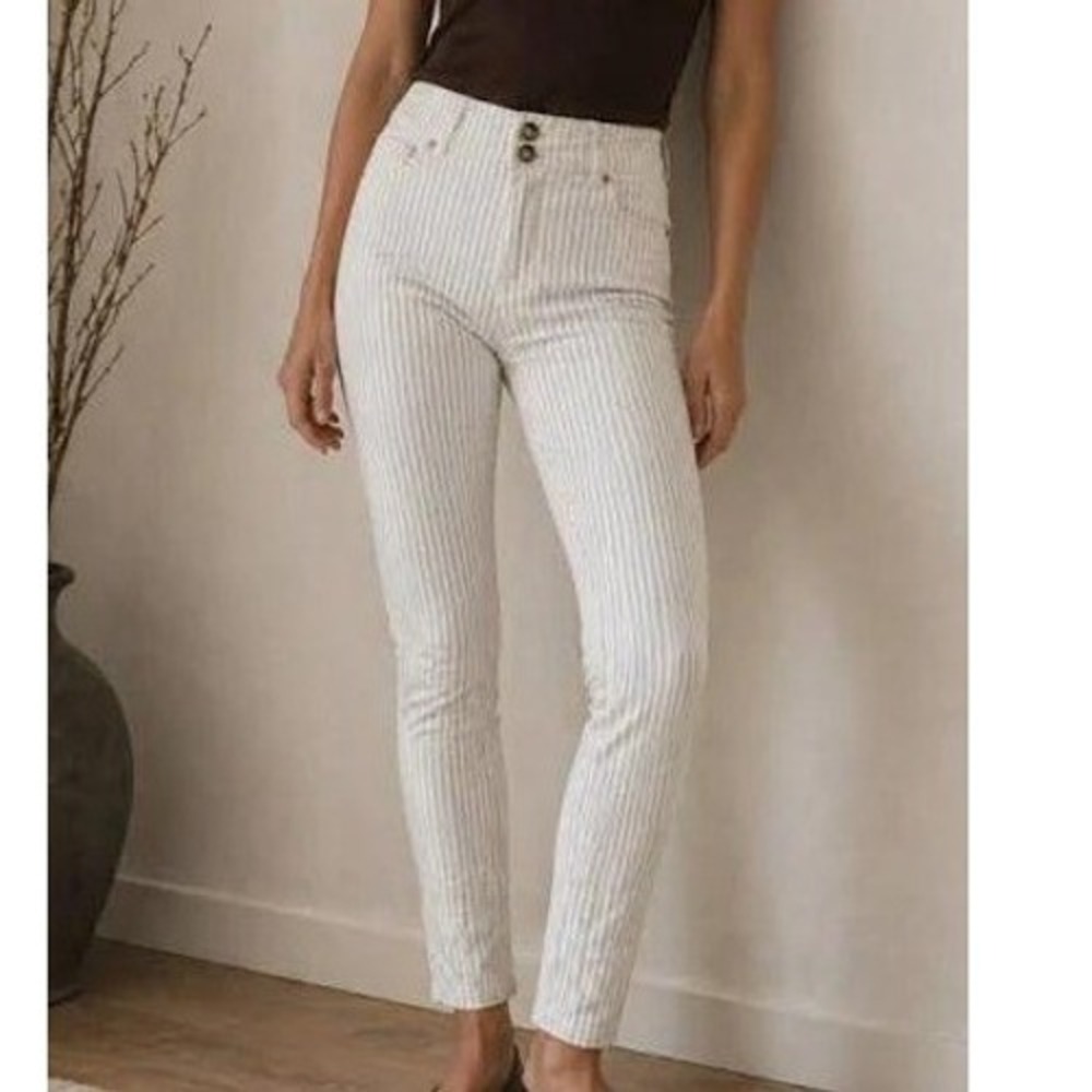 Pilcro and the Letterpress Anthropologie High Rise Skinny Pinstripe Pants 27